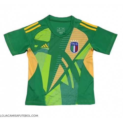 Camisa de Futebol Itália Goleiro Equipamento Secundário Europeu 2024 Manga Curta